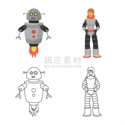 技术,天文学,图标,太空服,女人,宇航员,天空,顺序,设计,冒险