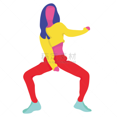 女孩,平坦的,时尚,绘画插图,矢量,舞蹈,明亮,动作,成年的,青少年