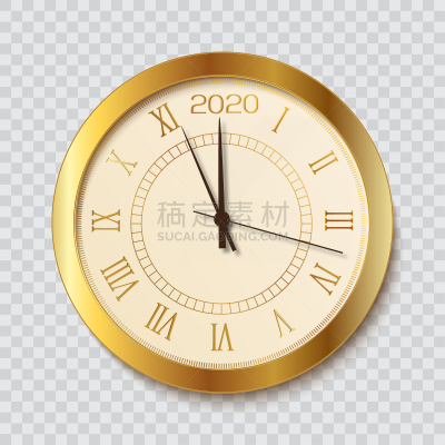 2020,新年前夕,钟,黄金,矢量,请柬,贺卡,背景分离,倒计时