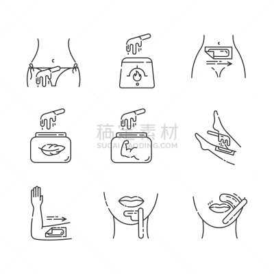 热,符号,矢量,轮廓,计算机图标,除痣,细的,绘画插图,蜜蜡脱毛
