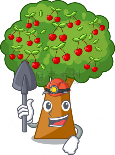 玩具,樱桃树,矿工,性格,形状,可爱的,单人跳棋,环境,樱桃,草