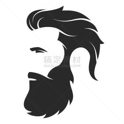 男人,络腮胡子,理发师,时尚,潮人,分离着色,人,高雅,小胡子,剪影