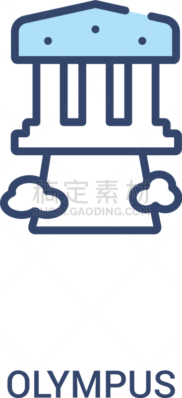 奥林匹士山,计算机图标,概念,线条,极简构图,两个物体,直的,希腊,自然美,埃及