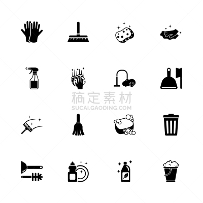 计算机图标,平坦的,计算机,房屋,大桶,图像,清洁工,卫生间,设备用品,清洗