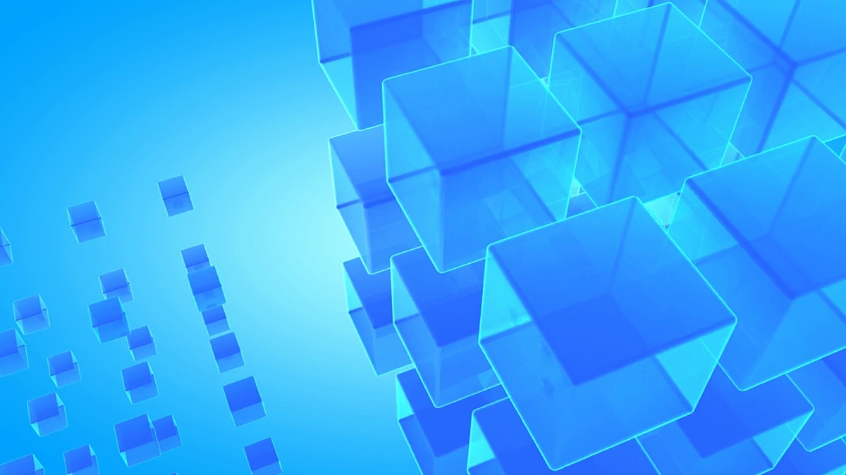 抽象3D蓝色立方体- 背景动画