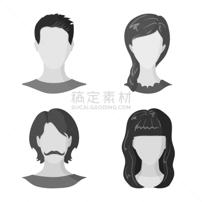 性格,侧面像,图标,专业人员,灰色,肖像,莫诺湖,女人,头发,设计