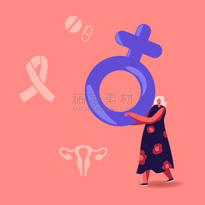 健康保健,小的,拿着,绘画插图,雌二醇,符号,概念,巨大的,雌激素,矢量