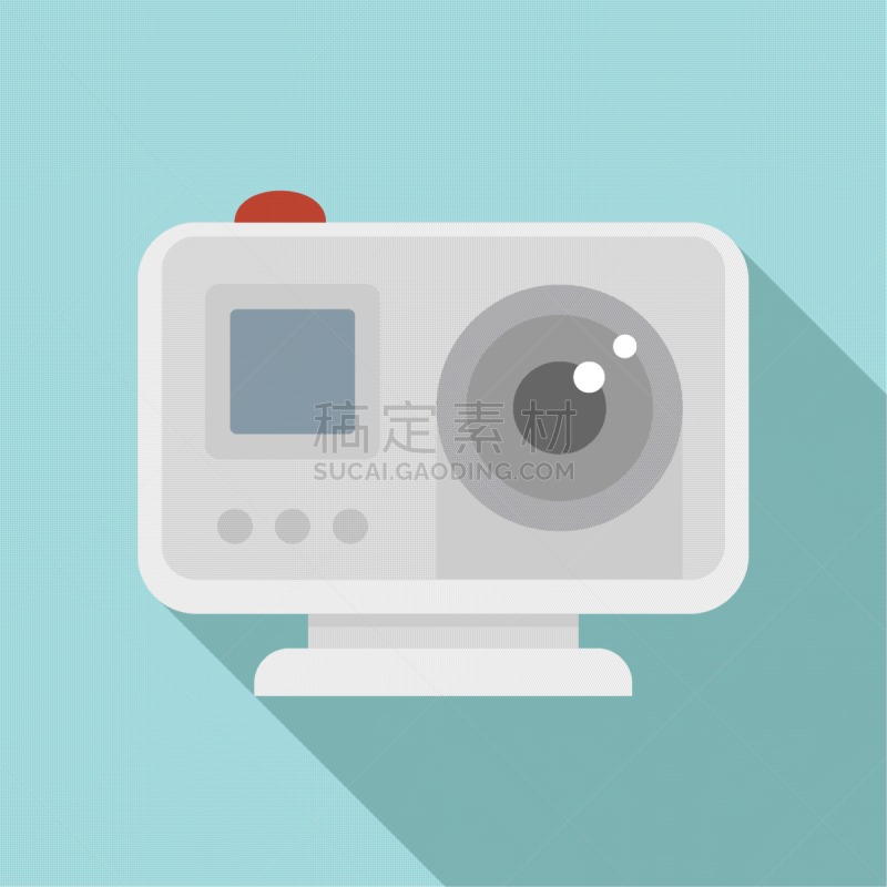 modern action camera icon flat style