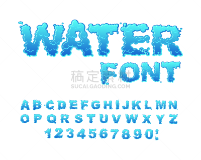 湿,字母,字母表次序,水滴,水,字体,青绿色,自然,闪亮的,文字