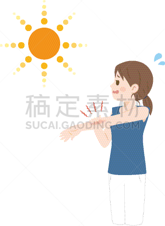女人,可爱的,热,仅日本人,妻子,简单,紫外线,日本人,灼伤