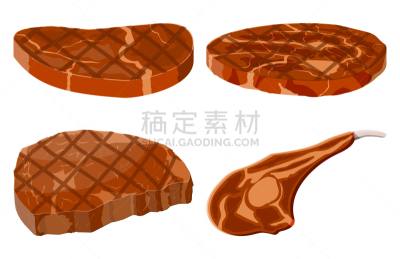 牛排,清新,食品,烤肉架,炊具,猪,沙朗牛排,油炸,收集,烹调