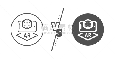 网络空间,增强现实,电话机,线图标,技术员,三维图形,立方体,轮廓,角度,概念