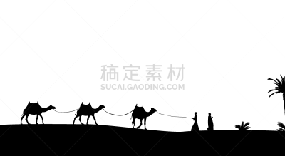 麻省理工学院,骆驼,人,旅行拖车,传统,热,动物,埃及,沙漠,剪影