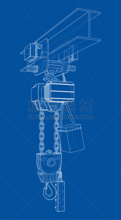 轮廓,提举,矢量,滑车,制造机器,概念,蓝图,建筑业,设备用品,草图