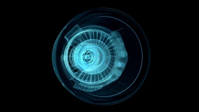 喷气发动机3Dx射线蓝色透明隔离在黑色上