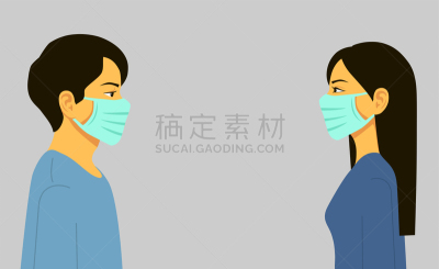 日冕形病毒,瘟疫,健康保健,女人,男人,2019,防污染口罩,蓝色,现代,生物灾害标志