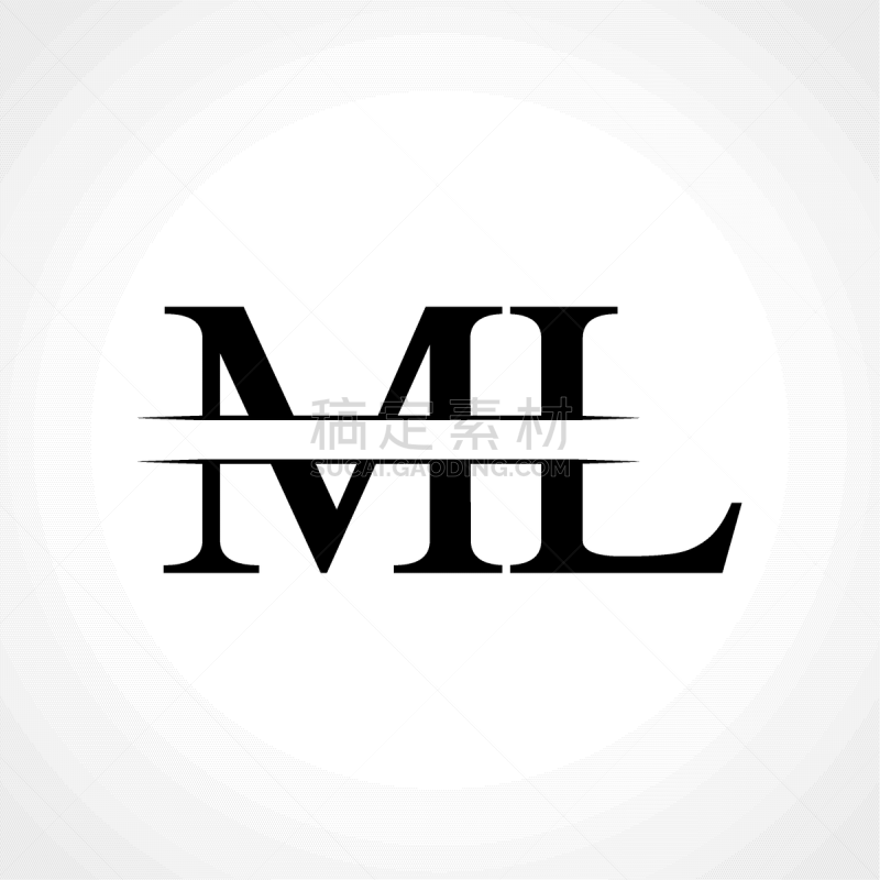 initial ml letter logo design template abstract