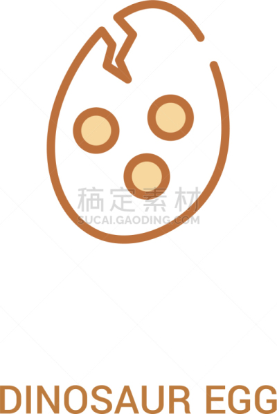 恐龙蛋,两个物体,线条,概念,简单,图标,可爱的,直的,食品,鸟类