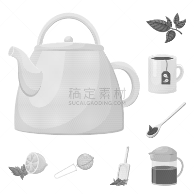 绿色,黑色,图标集,茶,饮料,杯,灰色,食品,莫诺湖,烹调用具