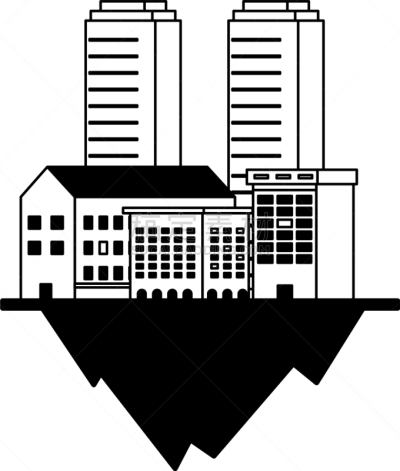 apartment and office buildings urban landscape