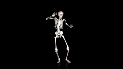 骷髅迪斯科舞白反光地面CGI