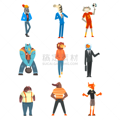 斑马,人,猫,狼,舞台,动物头,毛衣,经理,面具,野生动物
