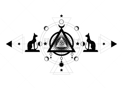 灵性,看,动物眼睛,全部,第三眼,理论设计标签,普罗维登斯,神圣几何学,炼金术,绘制