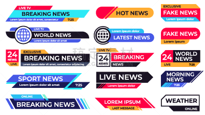 breaking news banner broadcasting screen bars