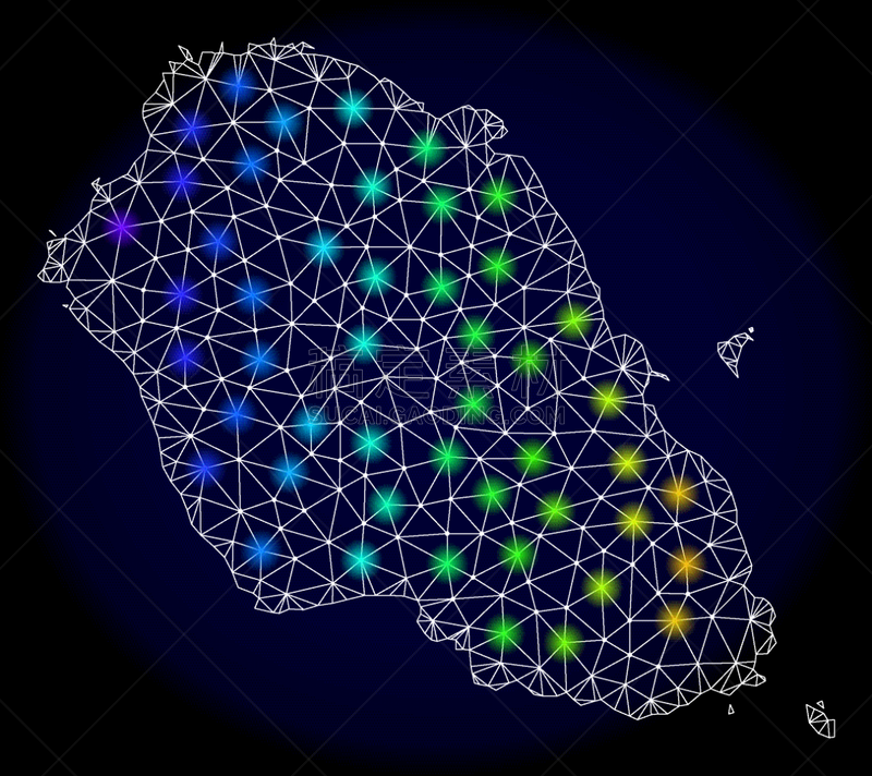 铁丝网,格拉西奥萨岛,岛,暗色,直的,接线框,建造物,光谱色