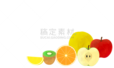 清新,水果,绘画插图,背景,多样,素食,横截面,水彩画颜料,背景分离,食品