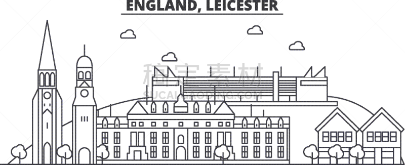 英格兰,建筑,城市天际线,莱切斯特城,分界线,欧洲,非凡的,城镇,图像