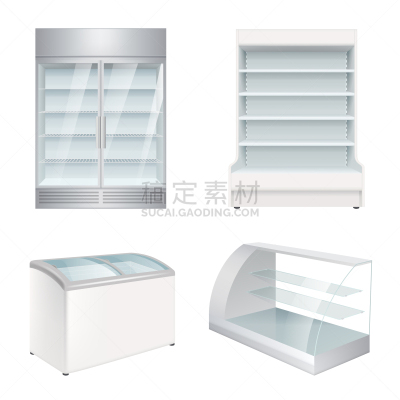 设备用品,市场,空的,三维图形,白色,金属,空白的,冻结的,概念,零售