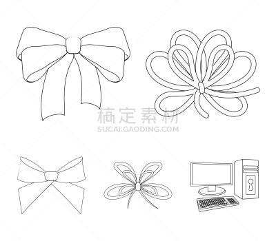 蜘蛛网,缎带,蝴蝶结,计算机图标,分离着色,轮廓,红色,纺织品,装饰,收集