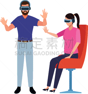人,进行中,虚拟现实,技术员,男人,女人,网络空间,技能,未来