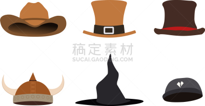 fantasy hats set flat hat