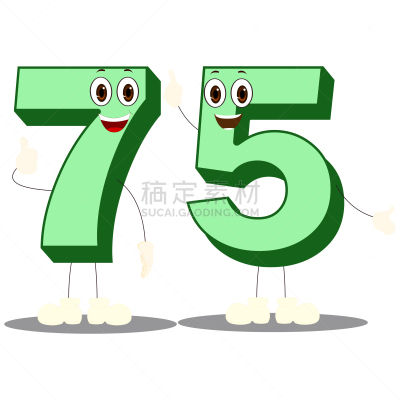 数字75,图像,性格,矢量,数字,数字7,数,分数符号,面部表情,人的脸部