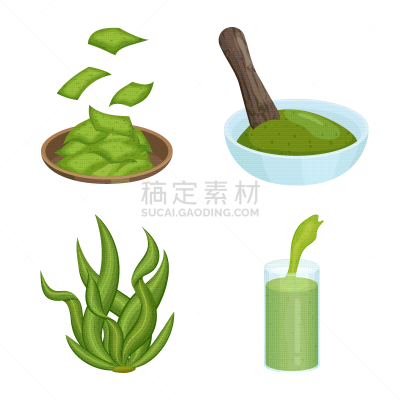 design spirulina and seaweed symbol