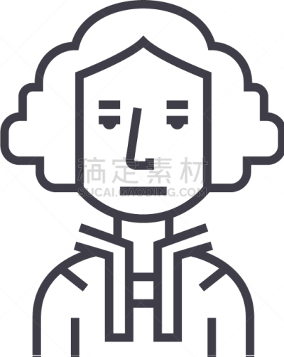 线图标,商务,陪审员,法官,检察官