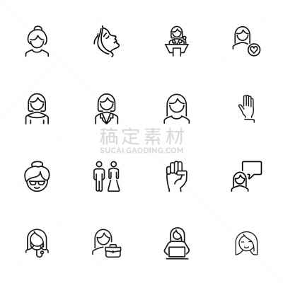 女人,图标集,成一排,简历,专门技术,妇女问题,背景分离,女强人,一个人,环境