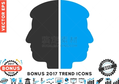 时髦的,2017年,人的脸部,计算机图标,平坦的,男孩,人,白色背景,杰纳斯,奖励