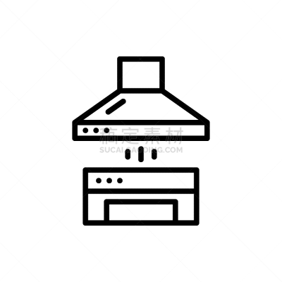 厨房,绘画插图,风帽,图标,矢量,线条,抽油烟机,厨房器具,符号,食品