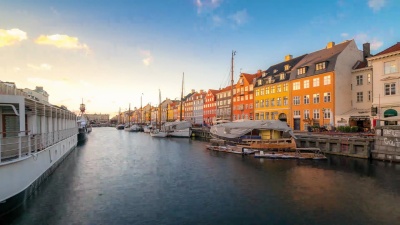 哥本哈根Nyhavn丹麦新港的延时