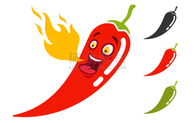 chili pepper with flame