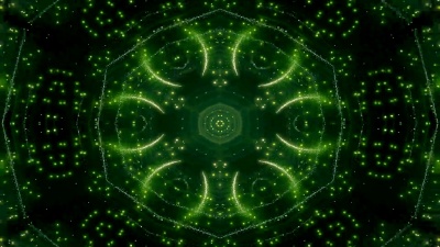 五颜六色的闪亮催眠概念对称图案装饰性万花筒运动几何圆和星形