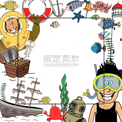 模板,手,船,背景分离,边框,铃,草图,水下,鱼类,文字