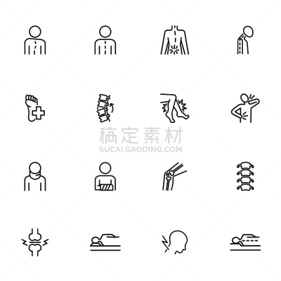 图标集,整形外科,健康保健,姿态,背景分离,药,一个人,环境,腿,天气