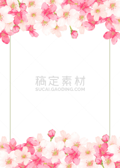 边框,樱花,矢量,华丽的,请柬,贺卡,水彩画颜料,清新,浪漫,复古风格