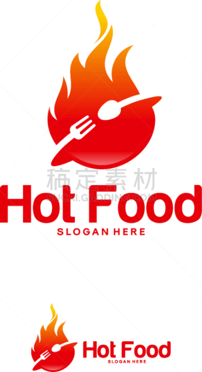 spicy food logo template hot food fire logo