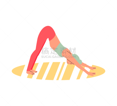 性格,苗条,绘画插图,瑜伽,矢量,运动竞赛,分离着色,公寓,狗,姿态优美
