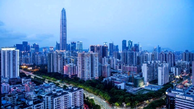 深圳现代建筑外墙，延时摄影